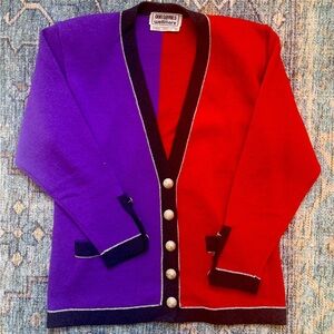 Vintage Sweater Cardigan w Shoulder Pads